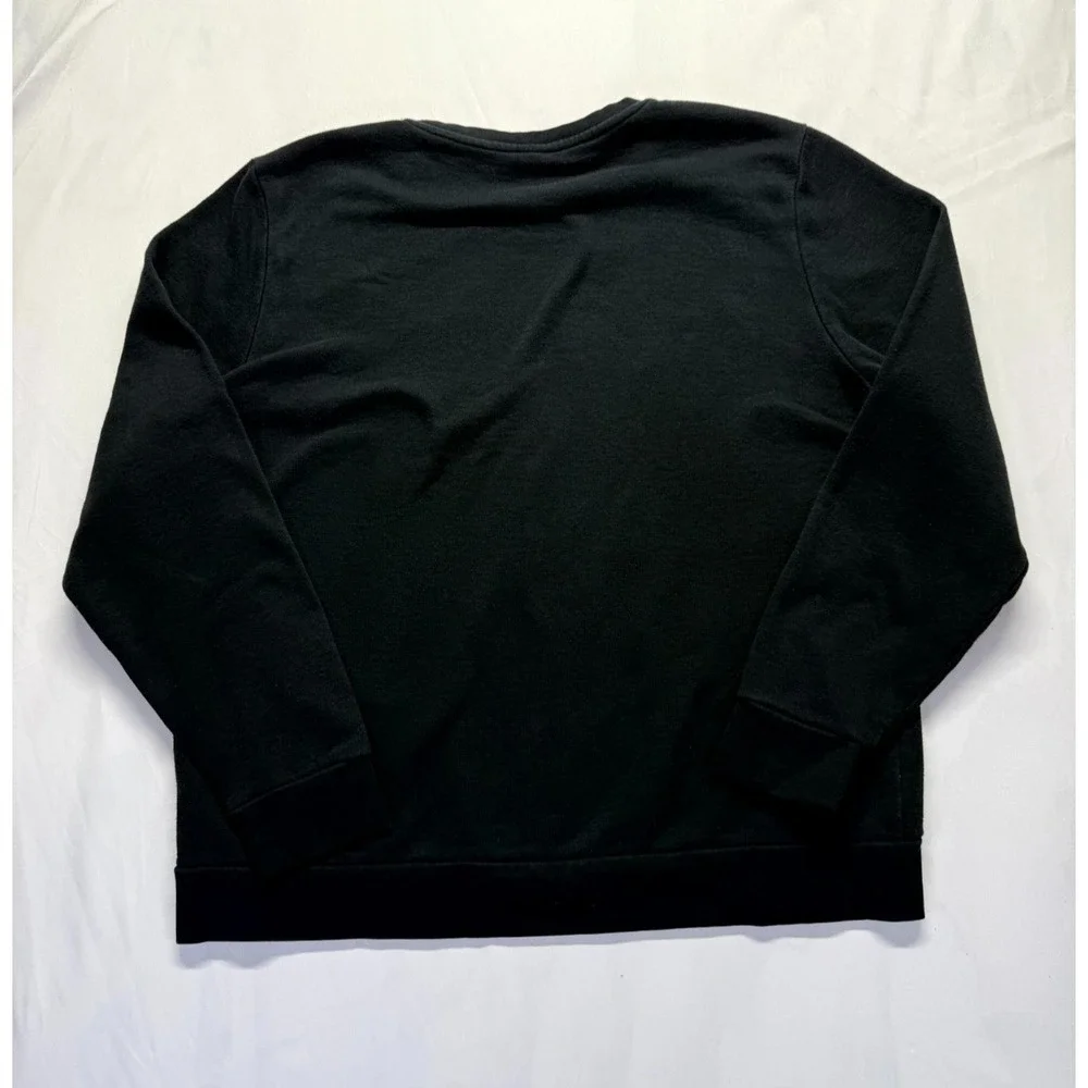 Adidas Golf Sweatshirt Mens XL Black Logo‎ Fleece Lined Gym Training Crew Neck